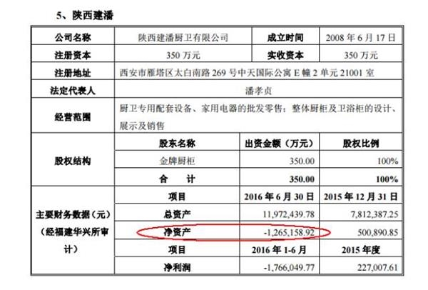 部分控股子公司净资产为负的截图 